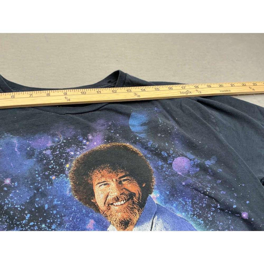 Bob Ross T Shirt Space Galaxy Graphic Art Black Large Mens Short Sleeve Tee - Picture 6 of 8